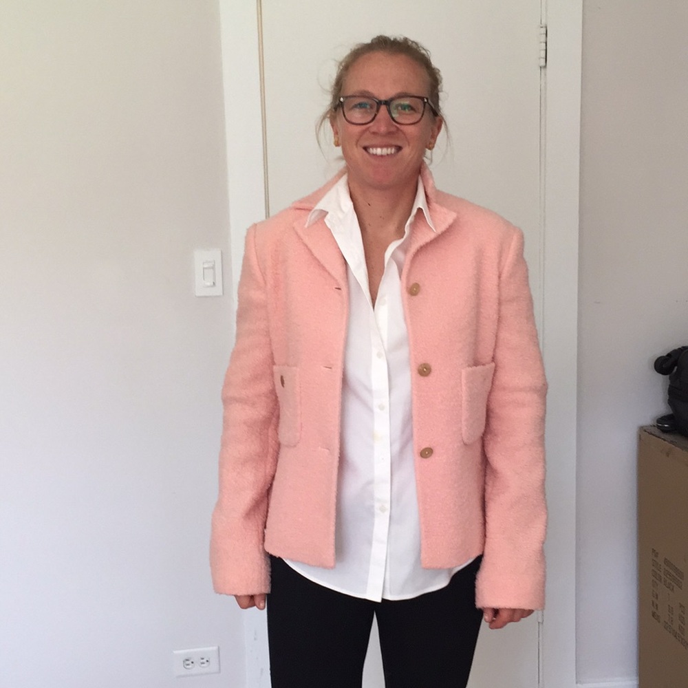 Pink boucle blazer